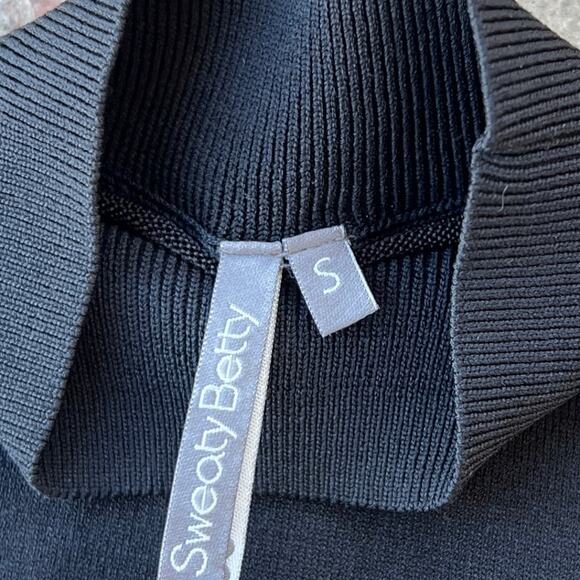 Sweaty Betty Black Knit Top Sweater Mock Neck Sweatshirt Size S - Picture 2 of 3